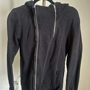 All Saints Charcoal Zip Up Sweater